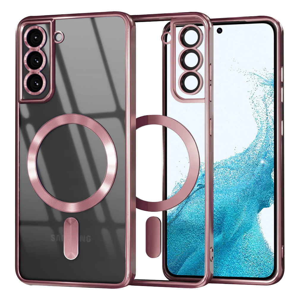 Etui MagSafe do Samsung Galaxy S22 5G S901, Techsuit, Luxury Crystal, Różowe