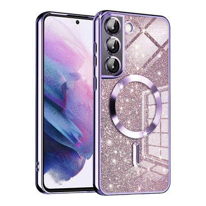 Etui MagSafe do Samsung Galaxy S22 5G S901, Techsuit, Luxury Glitter, Jasny Fiolet