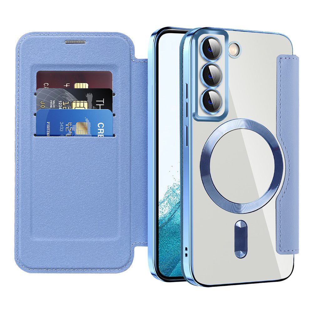 Etui MagSafe do Samsung Galaxy S22 5G S901, Techsuit, SmartMag Book, Niebieski