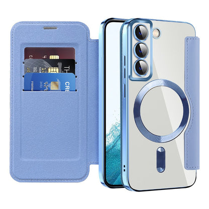 Etui MagSafe do Samsung Galaxy S22 5G S901, Techsuit, SmartMag Book, Niebieski