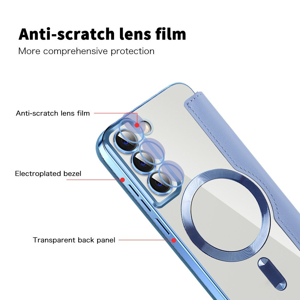 Etui MagSafe do Samsung Galaxy S22 5G S901, Techsuit, SmartMag Book, Niebieski