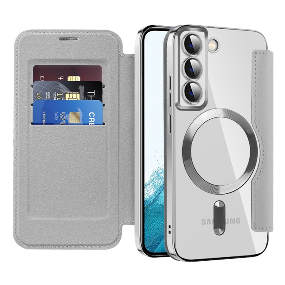 Etui MagSafe do Samsung Galaxy S22 5G S901, Techsuit, SmartMag Book, Szary