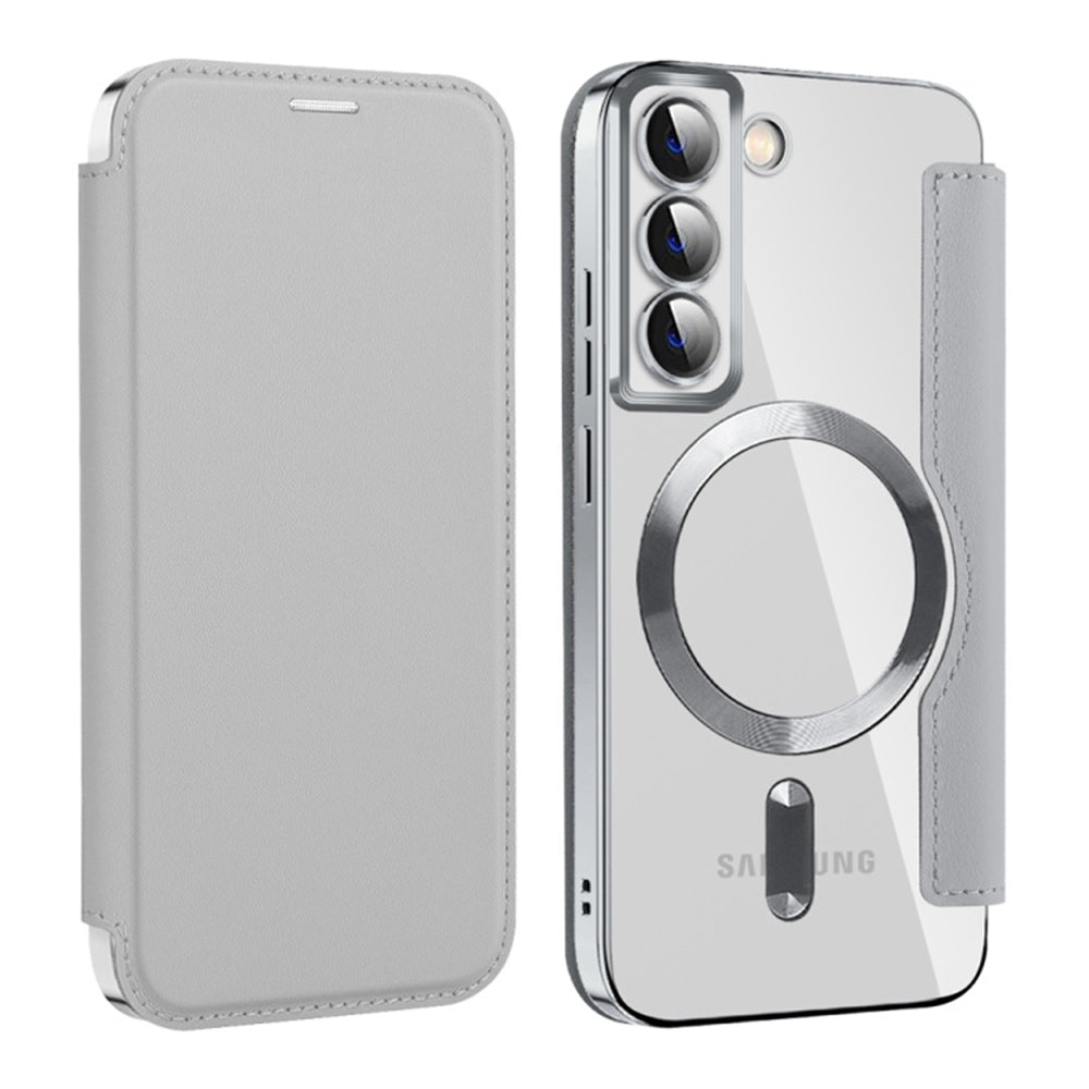 Etui MagSafe do Samsung Galaxy S22 5G S901, Techsuit, SmartMag Book, Szary