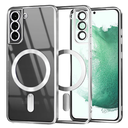 Etui MagSafe do Samsung Galaxy S22+ 5G S906, Techsuit, Luxury Crystal, Srebrne