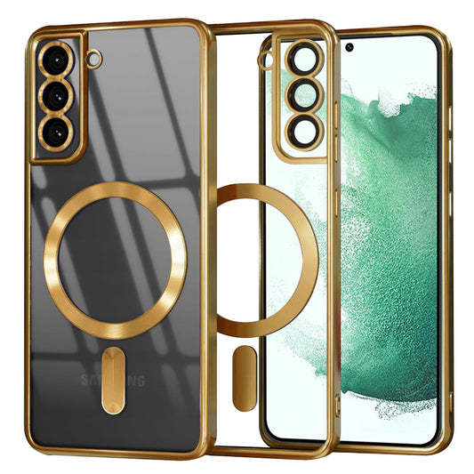 Etui MagSafe do Samsung Galaxy S22+ 5G S906, Techsuit, Luxury Crystal, Złote