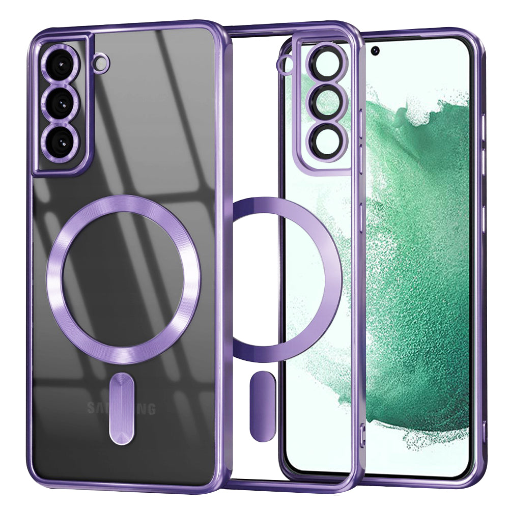 Etui MagSafe do Samsung Galaxy S22+ 5G S906, Techsuit, Luxury Crystal, Jasny Fiolet