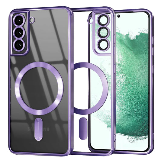 Etui MagSafe do Samsung Galaxy S22+ 5G S906, Techsuit, Luxury Crystal, Jasny Fiolet