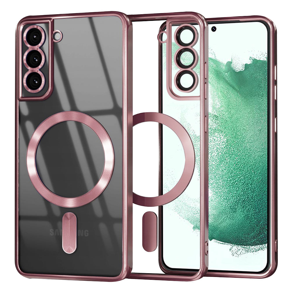 Etui MagSafe do Samsung Galaxy S22+ 5G S906, Techsuit, Luxury Crystal, Różowe