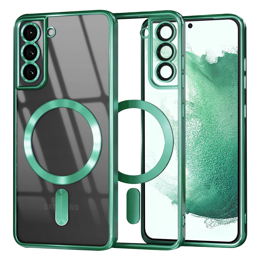Etui MagSafe do Samsung Galaxy S22+ 5G S906, Techsuit, Luxury Crystal, Jasnozielony
