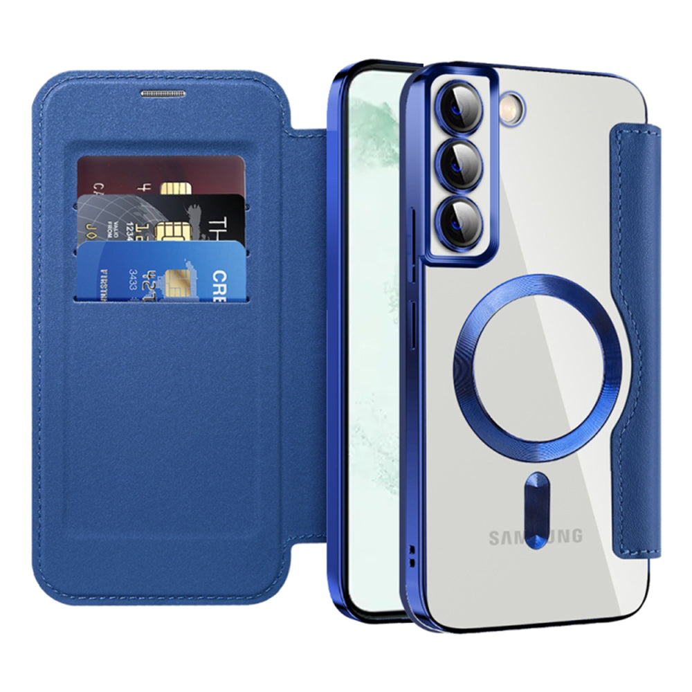 Etui MagSafe do Samsung Galaxy S22+ 5G S906, Techsuit, SmartMag Book, Niebieskie