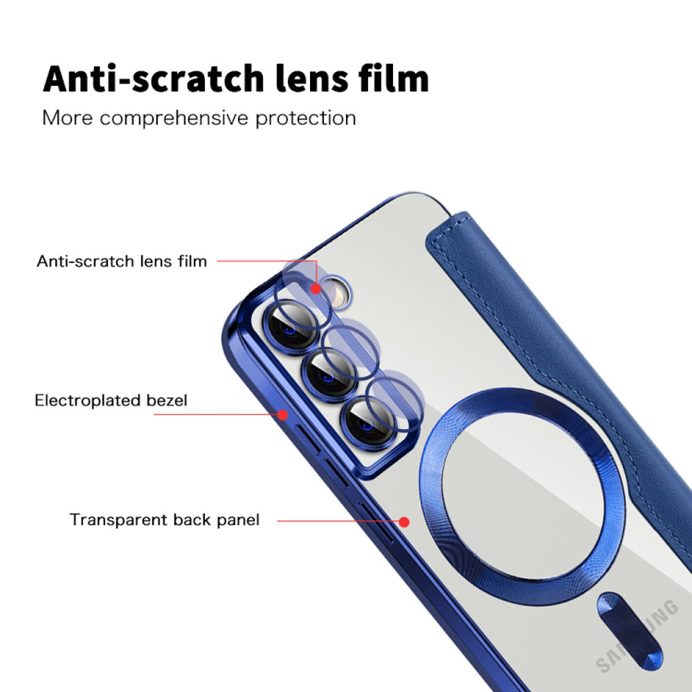 Etui MagSafe do Samsung Galaxy S22+ 5G S906, Techsuit, SmartMag Book, Niebieskie