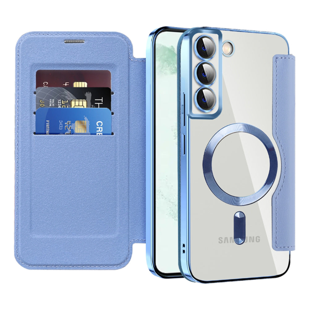 Etui MagSafe do Samsung Galaxy S22+ 5G S906, Techsuit, SmartMag Book, Niebieski
