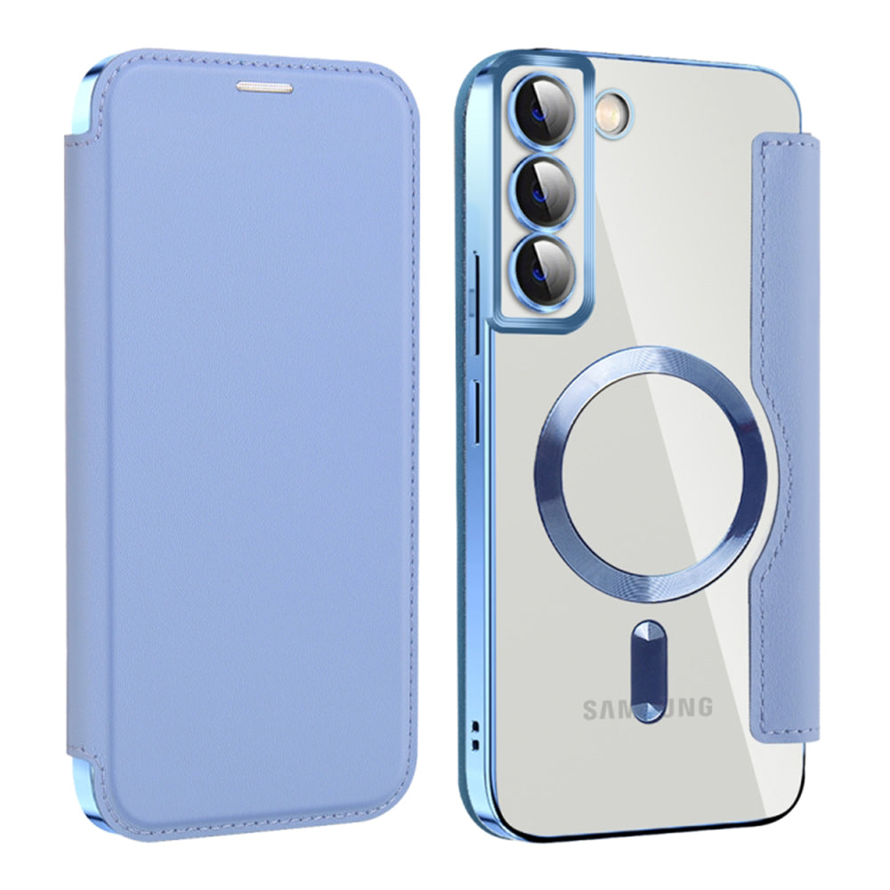 Etui MagSafe do Samsung Galaxy S22+ 5G S906, Techsuit, SmartMag Book, Niebieski