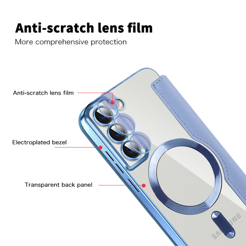Etui MagSafe do Samsung Galaxy S22+ 5G S906, Techsuit, SmartMag Book, Niebieski