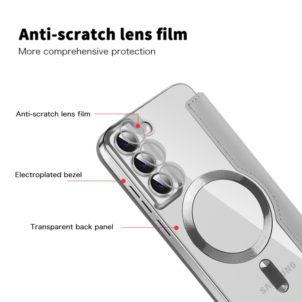 Etui MagSafe do Samsung Galaxy S22+ 5G S906, Techsuit, SmartMag Book, Szary