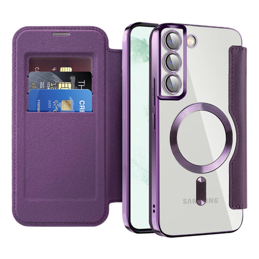 Etui MagSafe do Samsung Galaxy S22+ 5G S906, Techsuit, SmartMag Book, Fioletowy