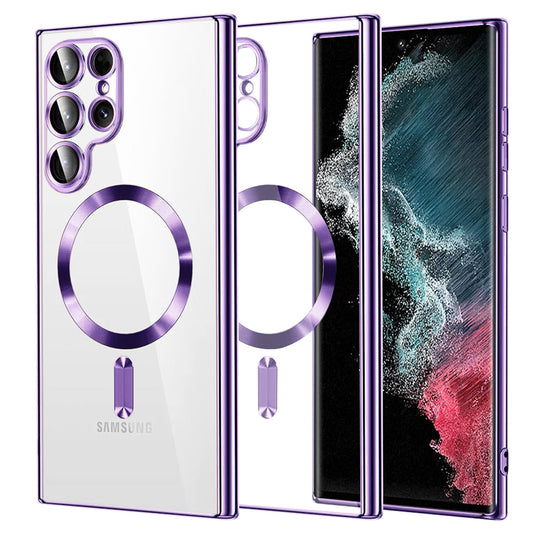 Etui MagSafe do Samsung Galaxy S22 Ultra 5G S908, Techsuit, Luxury Crystal, Jasnofioletowe