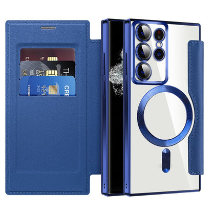 Etui MagSafe do Samsung Galaxy S22 Ultra 5G S908, Techsuit, SmartMag Book, Niebieskie