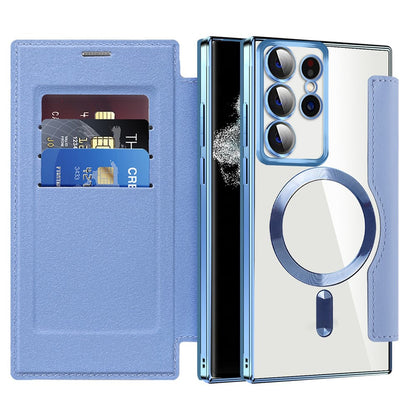 Etui MagSafe do Samsung Galaxy S22 Ultra 5G S908, Techsuit, SmartMag Book, Bleu