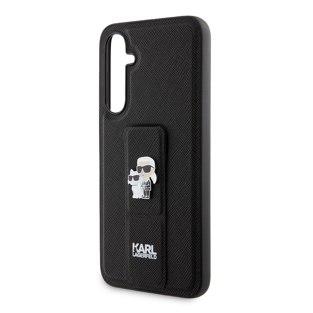 Etui MagSafe dla Samsung Galaxy S23 FE S711, Karl Lagerfeld, Saffiano Gripstand Karl & Choupette, Niebieskie.