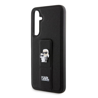 Etui MagSafe dla Samsung Galaxy S23 FE S711, Karl Lagerfeld, Saffiano Gripstand Karl & Choupette, Niebieskie.