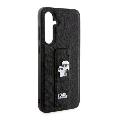 Etui MagSafe dla Samsung Galaxy S23 FE S711, Karl Lagerfeld, Saffiano Gripstand Karl & Choupette, Niebieskie.