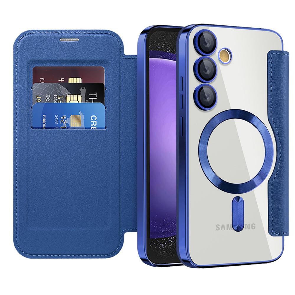 Etui MagSafe do Samsung Galaxy S23 FE S711, Techsuit, SmartMag Book, Niebieskie