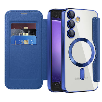 Etui MagSafe do Samsung Galaxy S23 FE S711, Techsuit, SmartMag Book, Niebieskie
