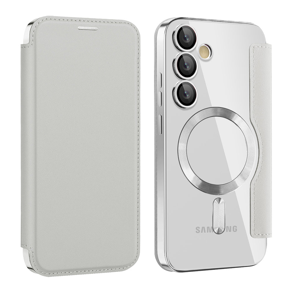 Etui MagSafe do Samsung Galaxy S23 FE S711, Techsuit, SmartMag Book, Szary