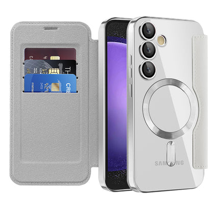 Etui MagSafe do Samsung Galaxy S23 FE S711, Techsuit, SmartMag Book, Szary