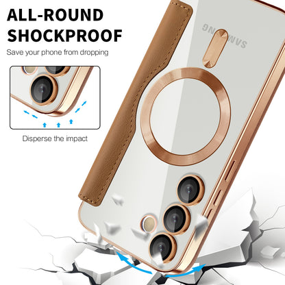 Etui MagSafe do Samsung Galaxy S23 FE S711, Techsuit, SmartMag Book, Brązowy