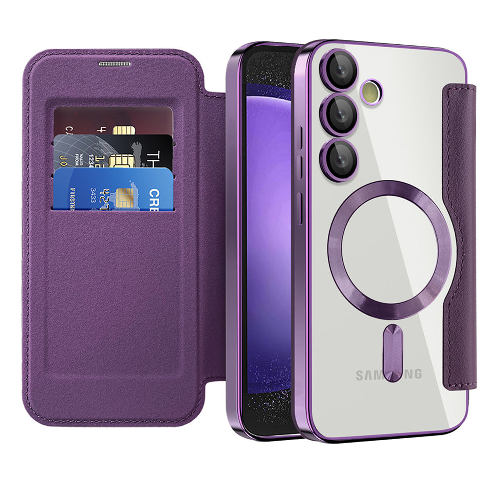 Etui MagSafe do Samsung Galaxy S23 FE S711, Techsuit, SmartMag Book, Fioletowe
