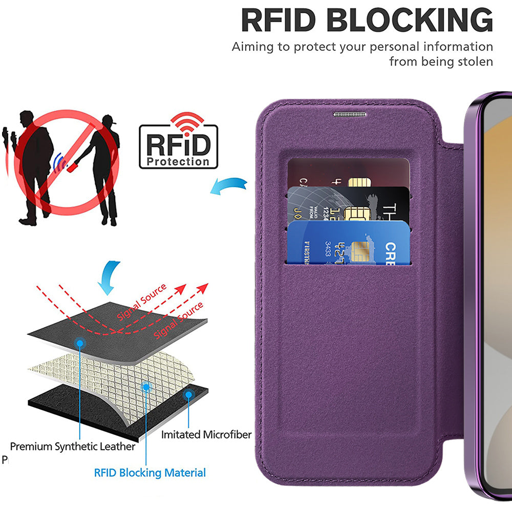 Etui MagSafe do Samsung Galaxy S23 FE S711, Techsuit, SmartMag Book, Fioletowe