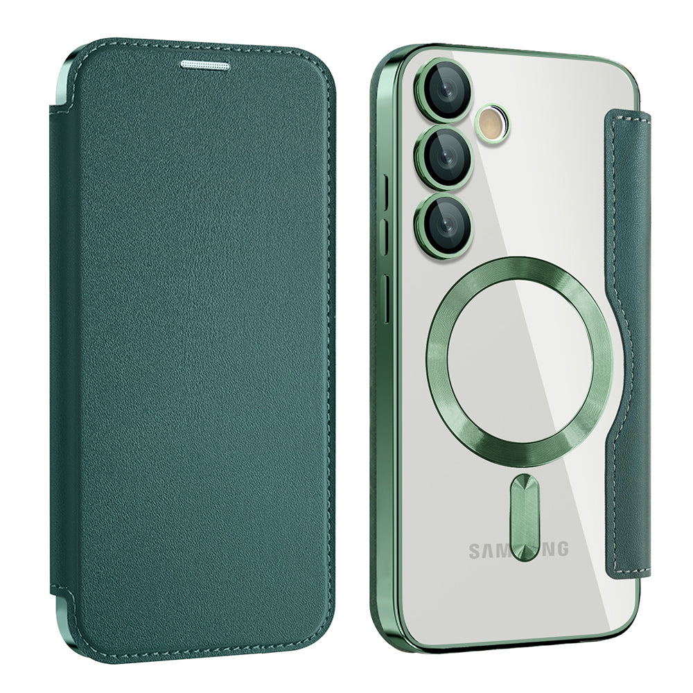 Etui MagSafe do Samsung Galaxy S23 FE S711, Techsuit, SmartMag Book, Zielony