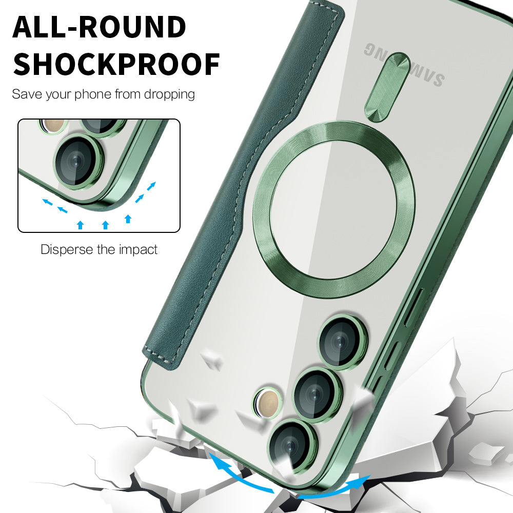 Etui MagSafe do Samsung Galaxy S23 FE S711, Techsuit, SmartMag Book, Zielony