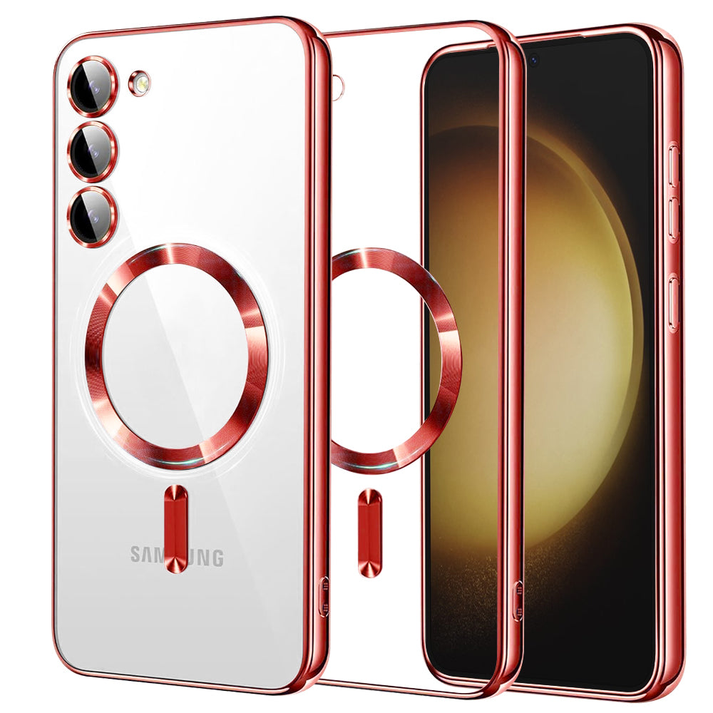 MagSafe Case for Samsung Galaxy S23+ S916, Techsuit, Luxury Crystal, Red