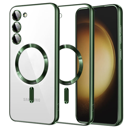 Etui MagSafe do Samsung Galaxy S23+ S916, Techsuit, Luxury Crystal, Ciemnozielony