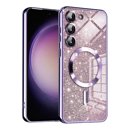 Etui MagSafe do Samsung Galaxy S23+ S916, Techsuit, Luxury Glitter, Jasny Fiolet