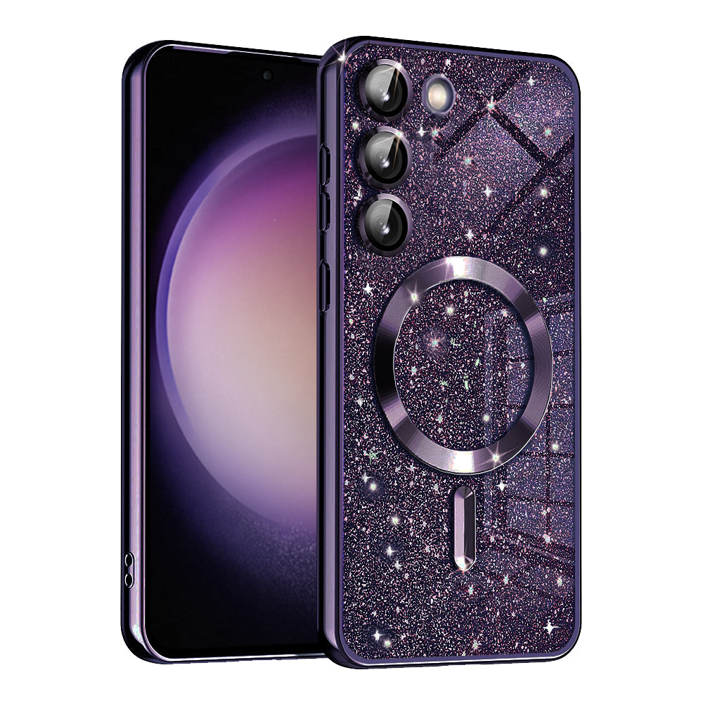 Etui MagSafe do Samsung Galaxy S23+ S916, Techsuit, Luxury Glitter, Ciemny Fiolet