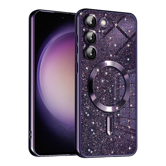 Etui MagSafe do Samsung Galaxy S23+ S916, Techsuit, Luxury Glitter, Ciemny Fiolet