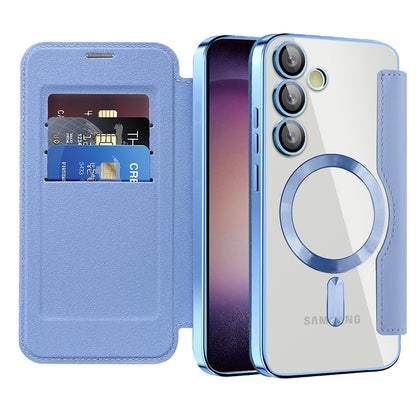 Etui MagSafe do Samsung Galaxy S23+ S916, Techsuit, SmartMag Book, Niebieski