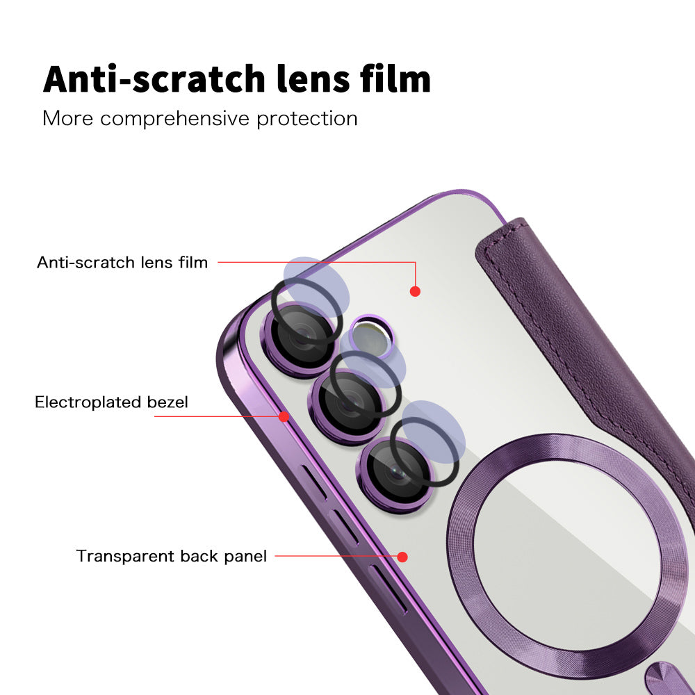 Etui MagSafe do Samsung Galaxy S23+ S916, Techsuit, SmartMag Book, Fioletowy
