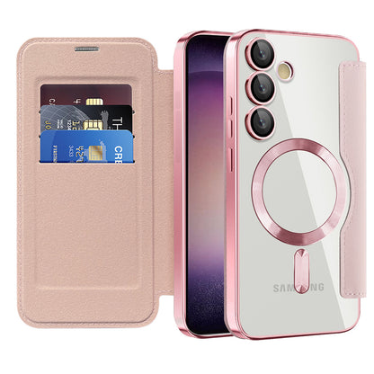 Etui MagSafe do Samsung Galaxy S23+ S916, Techsuit, SmartMag Book, Różowe