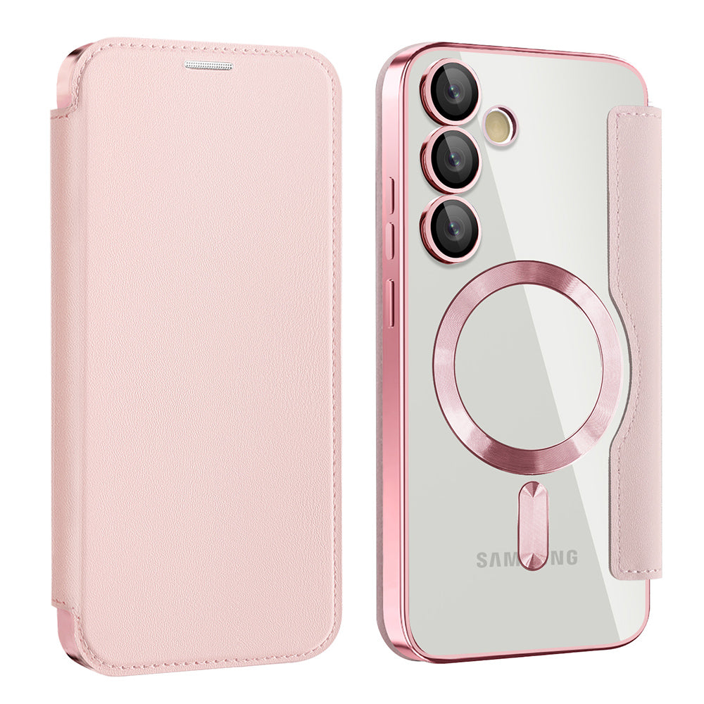 Etui MagSafe do Samsung Galaxy S23+ S916, Techsuit, SmartMag Book, Różowe