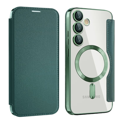 MagSafe Case for Samsung Galaxy S23+ S916, Techsuit, SmartMag Book, Green