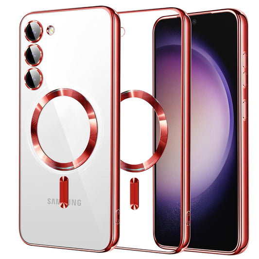 Etui MagSafe do Samsung Galaxy S23 S911, Techsuit, Luxury Crystal, Czerwony