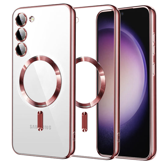 Etui MagSafe do Samsung Galaxy S23 S911, Techsuit, Luxury Crystal, Różowe