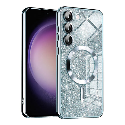Etui MagSafe do Samsung Galaxy S23 S911, Techsuit, Luxury Glitter, Bleu