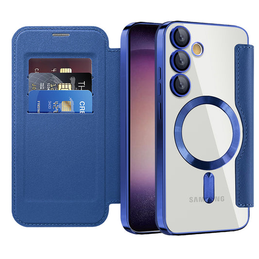 Etui MagSafe do Samsung Galaxy S23 S911, Techsuit, SmartMag Book, Niebieskie