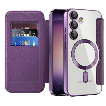 Etui MagSafe do Samsung Galaxy S23 S911, Techsuit, SmartMag Book, Fioletowy
